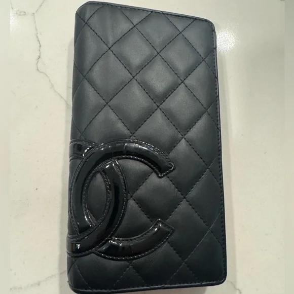💯Authentic CHANEL Quilted Cambon Long Black Calfskin w/ Silver Hardware - Picture 1 of 8